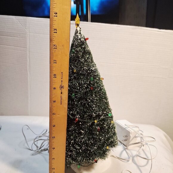 Pre-Lit Miniature Christmas Tree With LED Lights & Snow-Frosted Look 10-Inch Tal - Picture 4 of 8